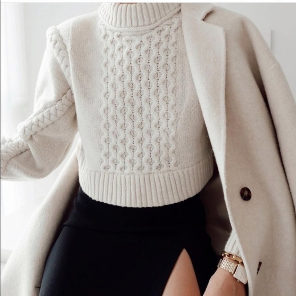 Zara Shoulder Pad Knit Sweater - Picture 3 of 13